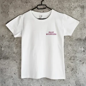 Koszulka biała limitowana "Pilot Wycieczek" – 100% bawełna