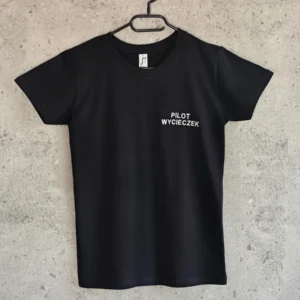 Koszulka czarna limitowana "Pilot Wycieczek" – 100% bawełna